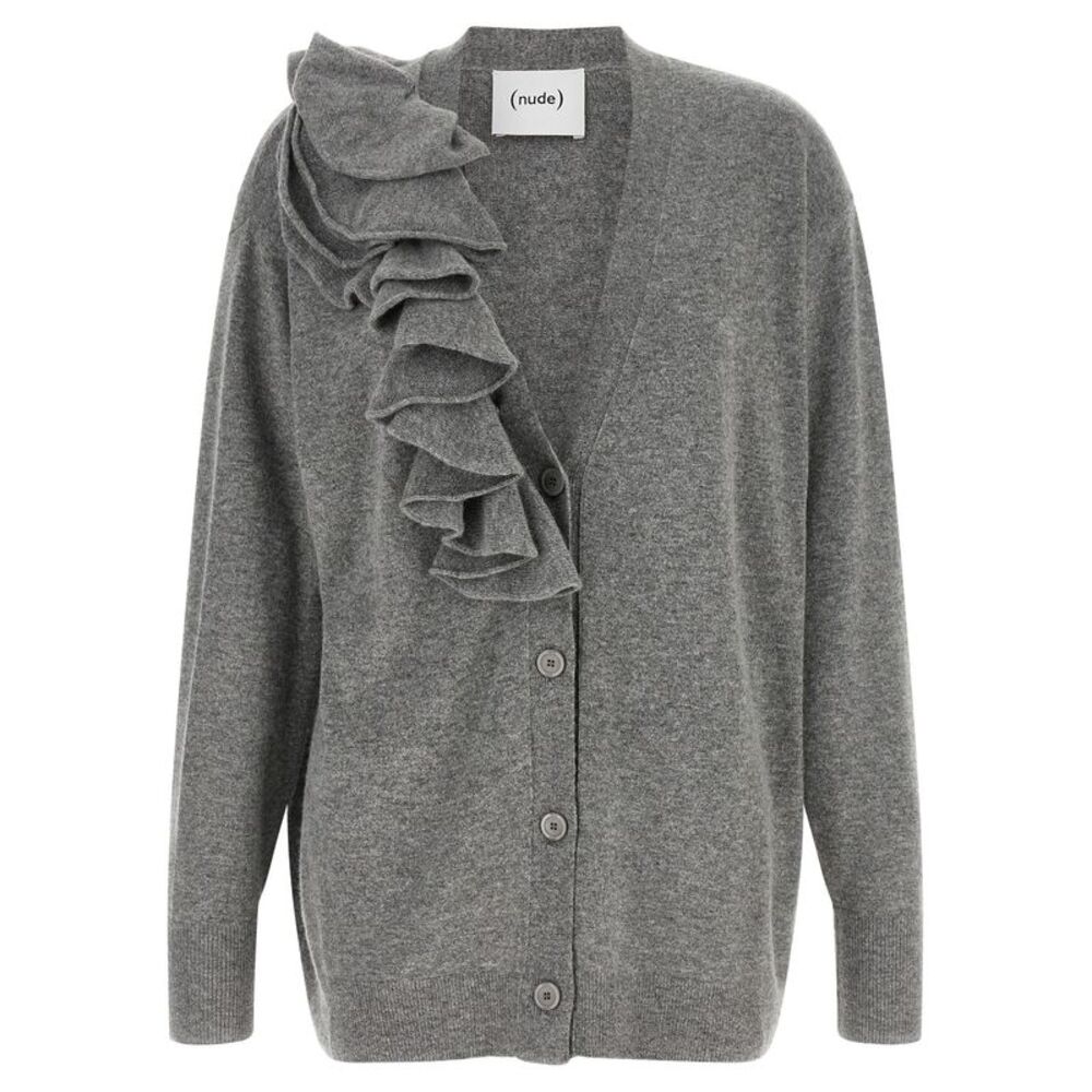 Nude Women Ruffle Cardigan